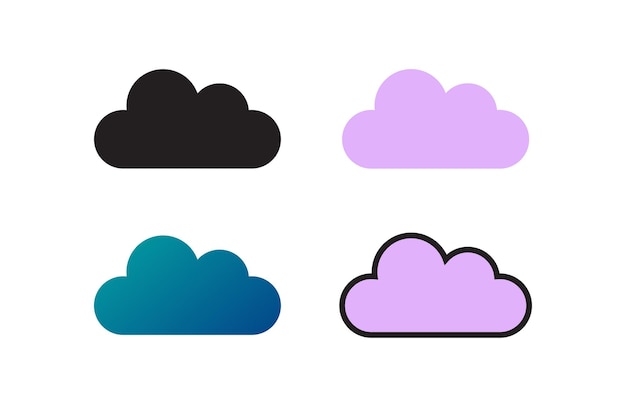 Flat cloud icon set symbol vector illustration
