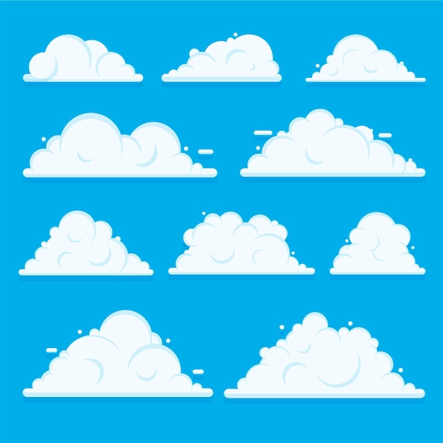 Premium Vector | Flat clouds collection