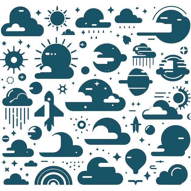 Vector flat clouds set vector stock collection