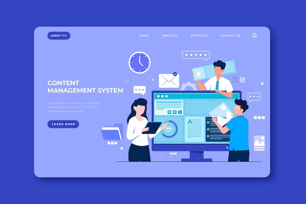 Целевая страница плоской cms