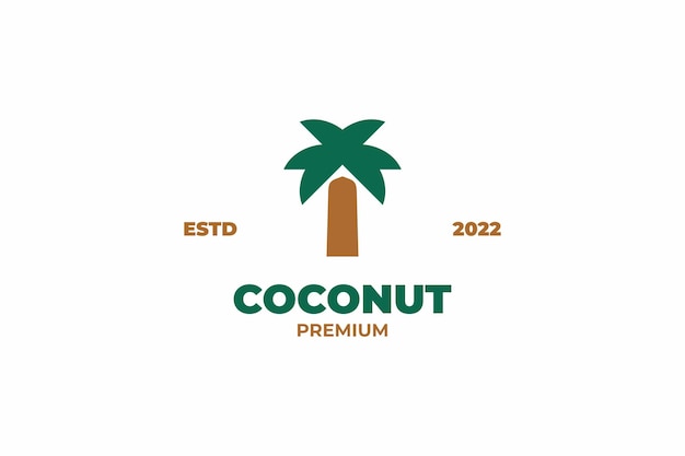 Flat coconut tree logo design