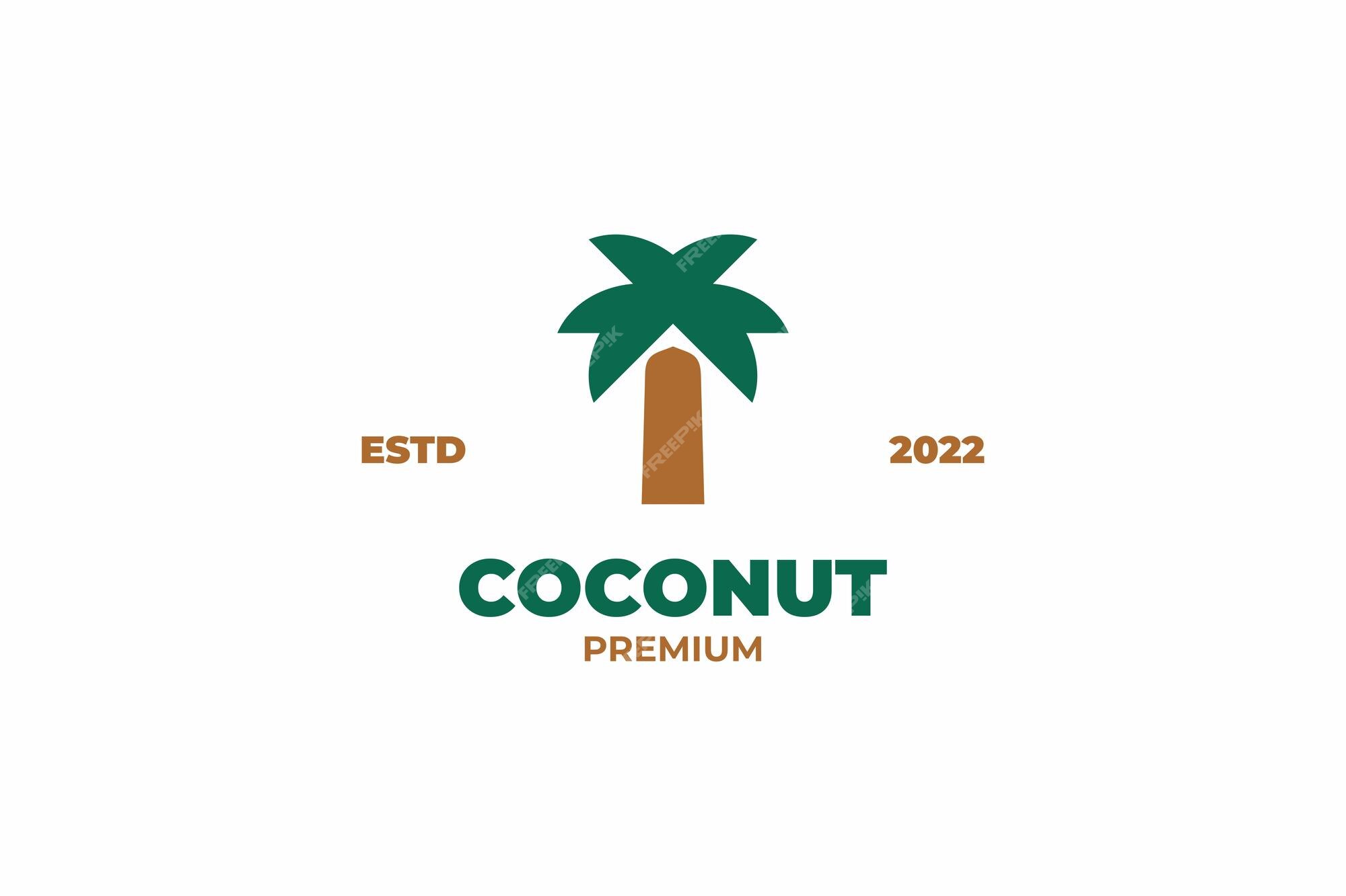 Premium Vector | Flat coconut tree logo design