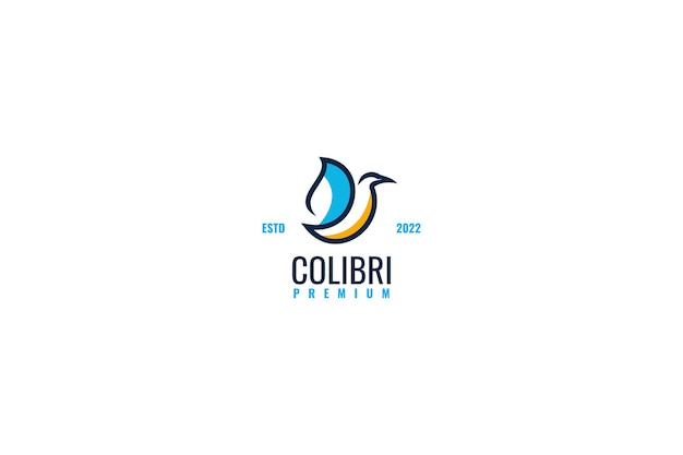 Flat colibri bird logo design vector illustration idea