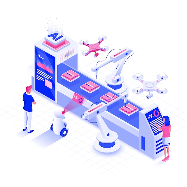 Flat color Modern Isometric Illustration design