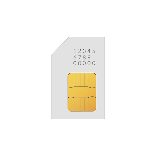 Vector flat color sim card icon symbol vector illustration