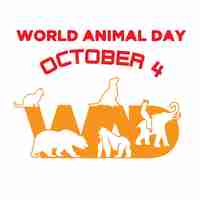 Vector flat color of world animal day october 4 background vector