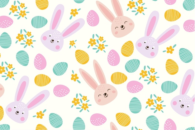 Vector flat colorful easter pattern