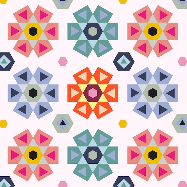 Flat colorful geometric pattern design