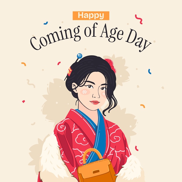 Vector flat coming of age illustration