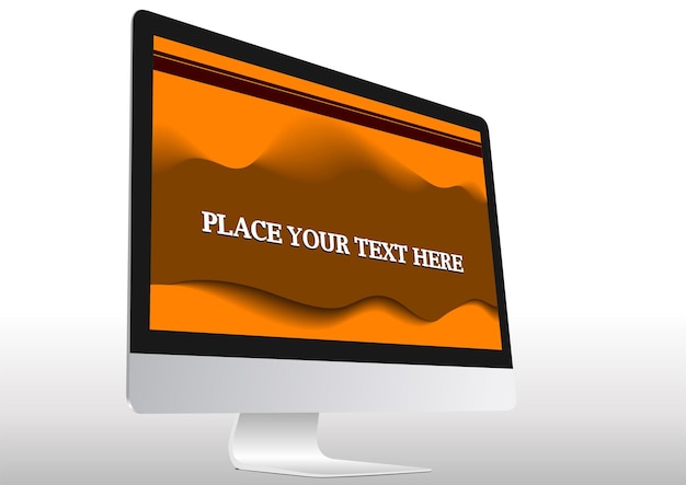 flat computer monitor display vector