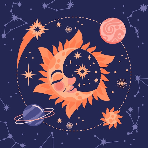 Flat constellation illustration