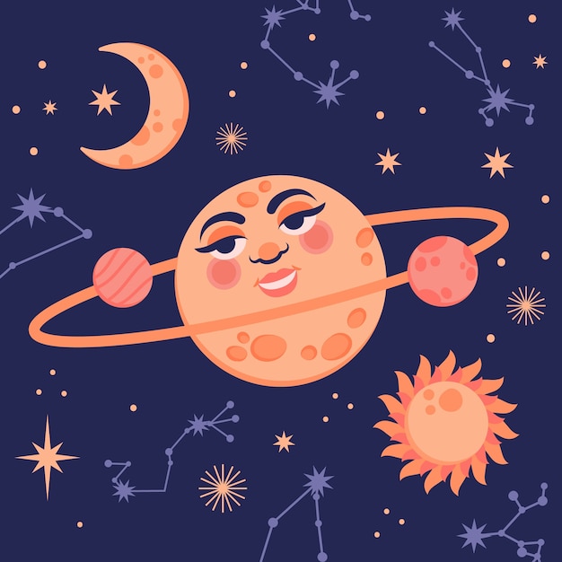 Flat constellation illustration