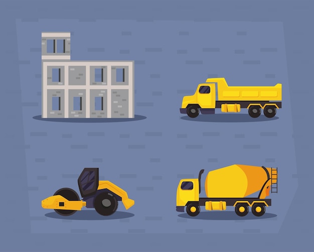 Vector flat construction items