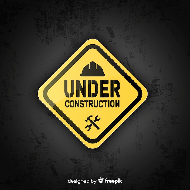 Flat under construction sign