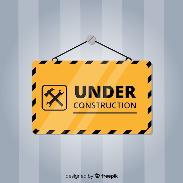 Vector flat under construction sign