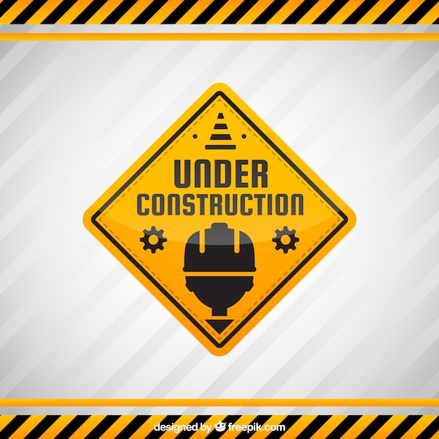 Vector flat under construction template