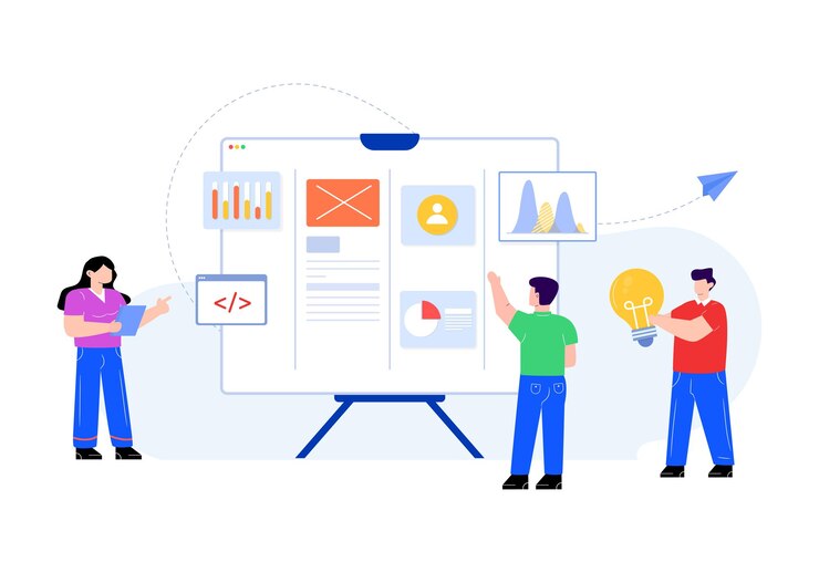 Vector 평면 콘텐츠 계획 일러스트 디자인
