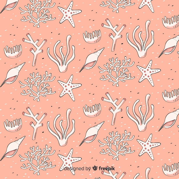 Vector flat coral pattern