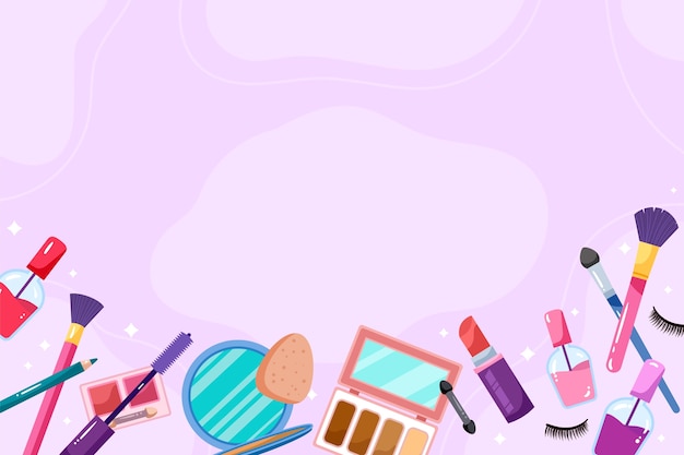 Flat cosmetic products background
