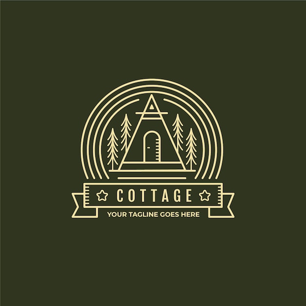 Vector flat cottage logo