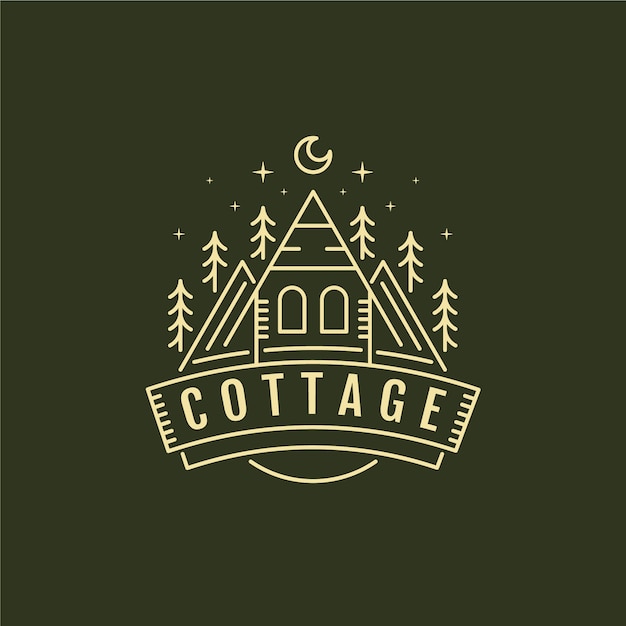 Vector flat cottage logo