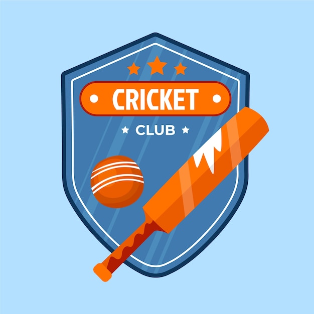 Vettore modello del logo del cricket piatto