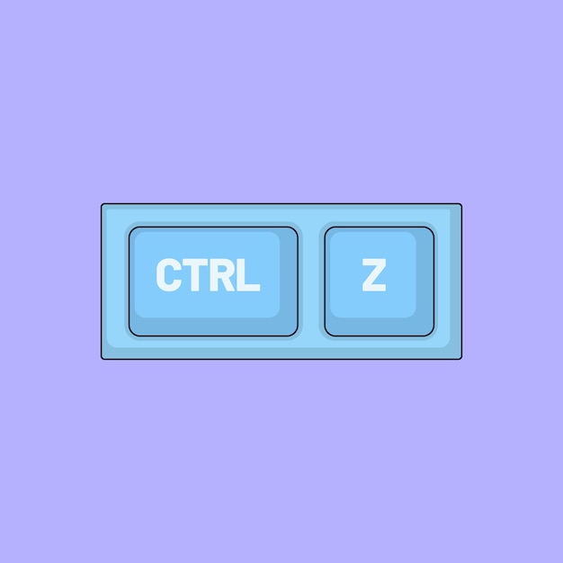 Flat CTRL Z Copy Paste Keys Illustration Vector