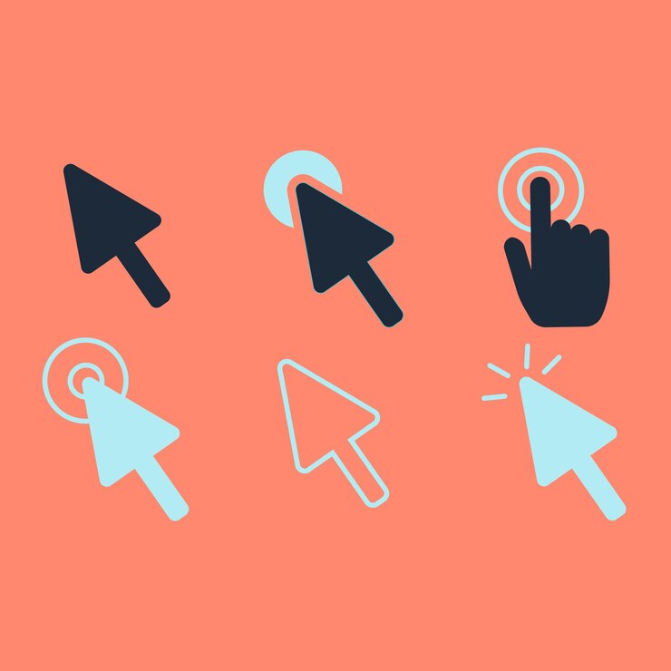 Vector flat cursor collection