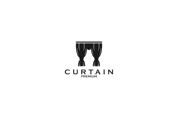 Flat curtain logo icon design template vector illustration idea