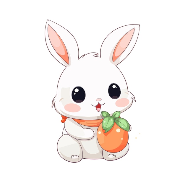flat cute bunny illustration