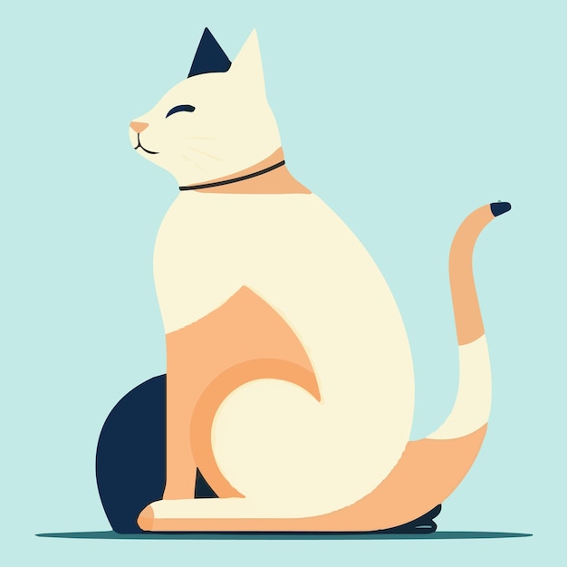 Vector flat cute cat vector illustration design