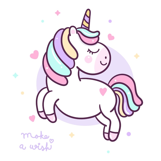 flat cute unicorn