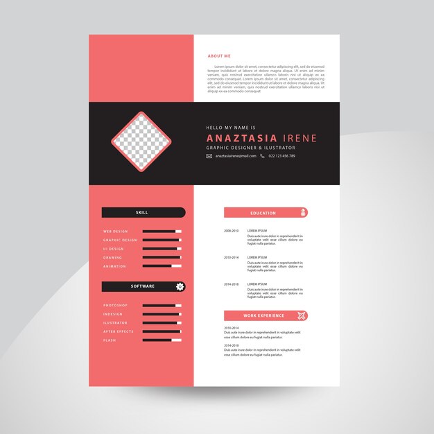 Flat cv template design