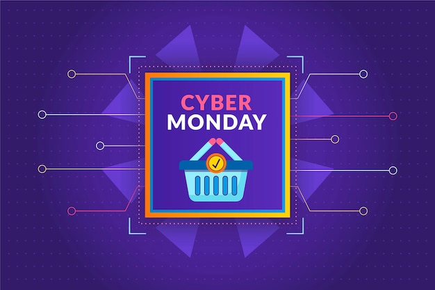 Flat cyber monday background