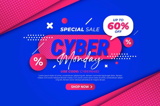 Flat cyber monday sale background