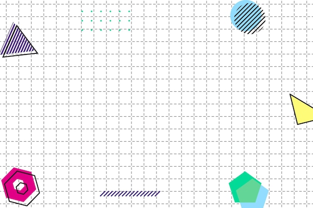 Flat dashed grid geometric memphis background