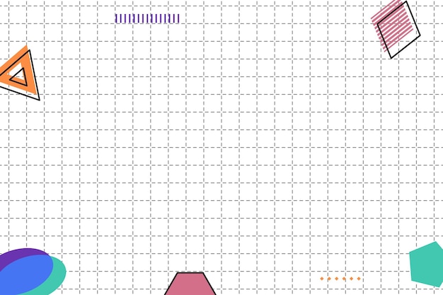 Fondo geometrico di memphis della griglia tratteggiata piatta