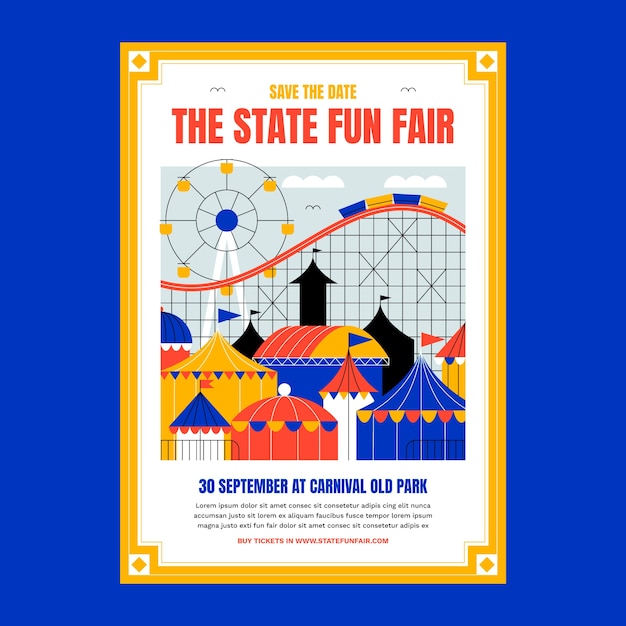 Vector flat deisgn fair poster template