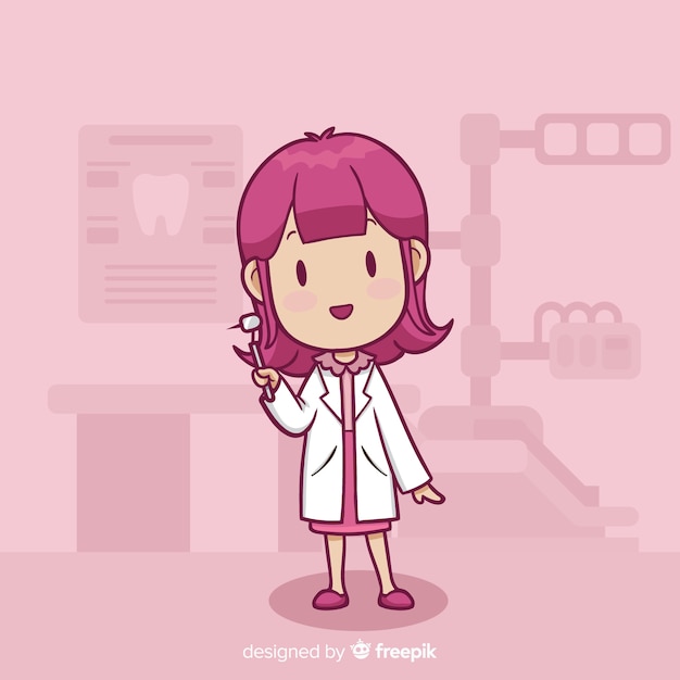 Vector flat dental character