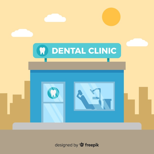 Sfondo di clinica dentistica piatta