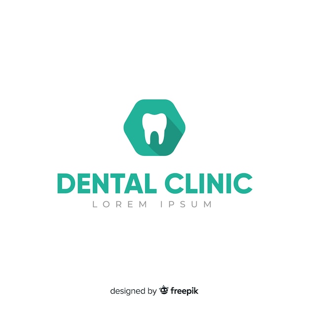 Fondo di logo della clinica dentale piatta