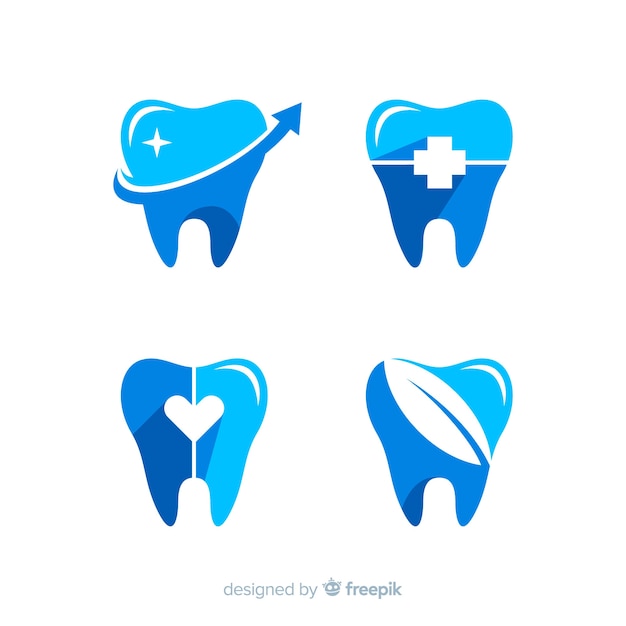 Плоский логотип стоматологической клиники
