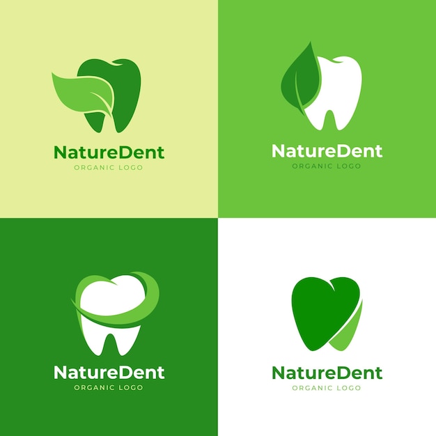 Набор плоских стоматологических логотипов