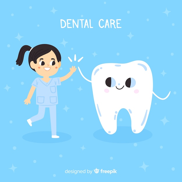 Flat dentist character background