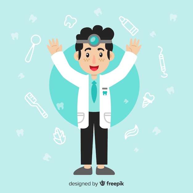 Flat dentist character background