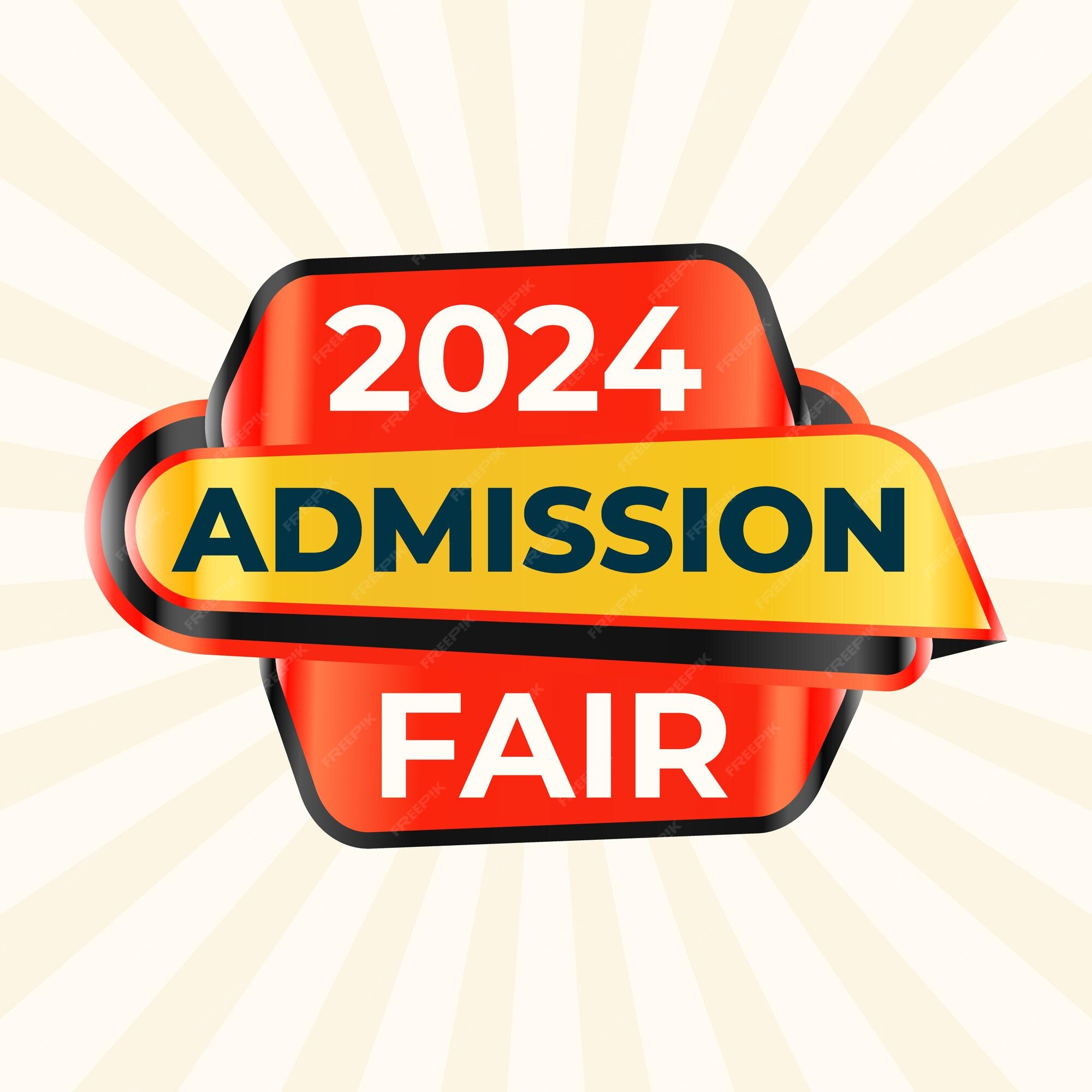 Premium Vector | Flat design 2024 admission open label clipart