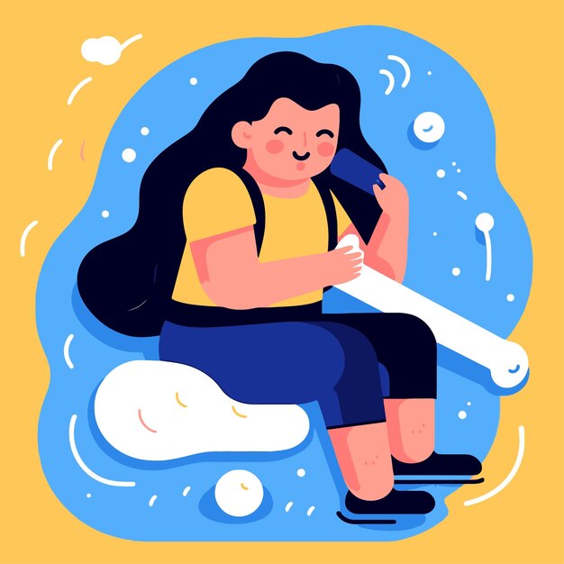 Vector flat design about a girl