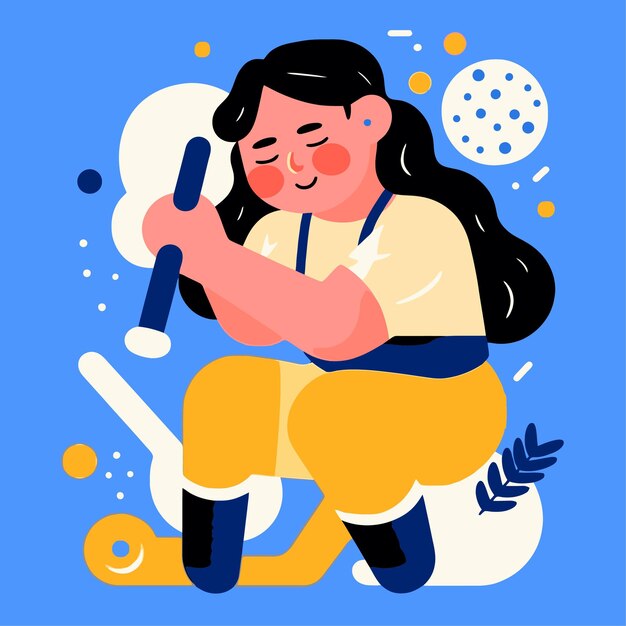 Flat design about a girl