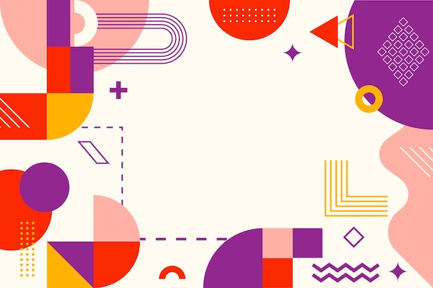 Flat design abstract background with colorful shapes