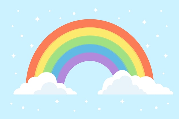 Vector flat design abstract bright rainbow